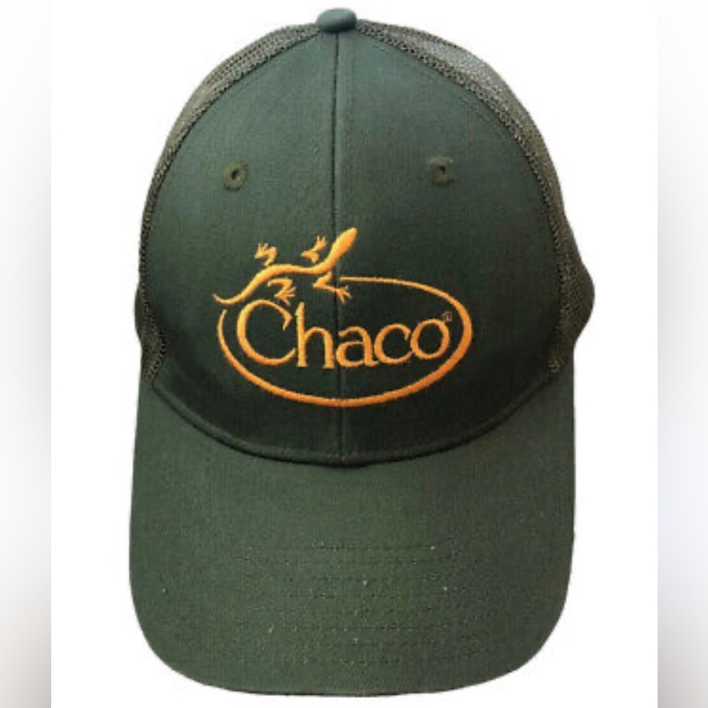 Chaco hat green trucker snap back logo lizard embroidered adventure outdoor OSM